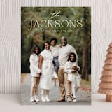 "Simple Surname" - Holiday Cards in Snowflakes by Ekko Studio - Front