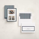 "Timeless Stripe" - Holiday Cards in Marine by Kate Ahn - Assembled