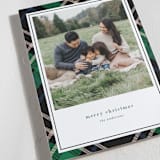 "Joyful Plaid" - Holiday Cards in Emerald by That Girl Press - Detail