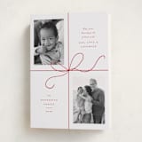 "Bow Two" - Holiday Cards in Peppermint by Emily Betts - Folded Card