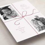 "Bow Two" - Holiday Cards in Peppermint by Emily Betts - Detail