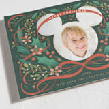 "Disney's Mickey Head Photo Frame Wreath" - Holiday Cards in Evergreen by Becky Nimoy - Detail