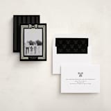 "Ribbon Framed" - Holiday Cards in Midnight by Iveta Angelova - Assembled