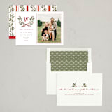"Holly Monogram" - Holiday Cards in Holly Berry by Wildfield Paper Co - Assembled