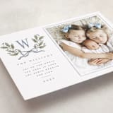 "Holly Monogram" - Holiday Cards in Blue Spruce by Wildfield Paper Co - Detail
