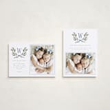 "Holly Monogram" - Holiday Cards in Blue Spruce by Wildfield Paper Co - Photo Orientation Options