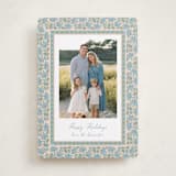 "Floral block print" - Holiday Cards in Blue Jay by Creo Study - Front