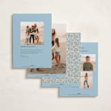 "Floral block print" - Holiday Cards in Blue Jay by Creo Study - Back of Card Options