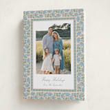 "Floral block print" - Holiday Cards in Blue Jay by Creo Study - Folded Card