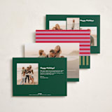 "Festive Stripes" - Holiday Cards in Candy Cane by Shari Margolin - Back of Card Options