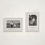 "Wavy Vintage" - Holiday Cards in Eggnog by Brianne Larsen - Photo Orientation Options