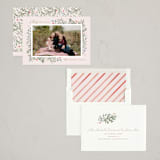 "Evergreen Trim" - Holiday Cards in Soft Blush by Kristen Smith - Assembled