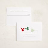 "Disney Mickey Lights" - Holiday Cards in Moss by Baumbirdy - FREE Recipient Addressing