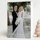 "Merry and Married" - Holiday Cards in Snow by Design Lotus - Folded Card