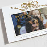 "Tied with a bow" - Holiday Cards in Golden by SimpleTe Design - Detail