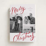 "Christmas Memories" - Holiday Cards in Candy Cane by Wildfield Paper Co - Folded Card