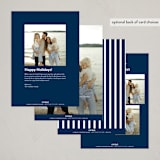 "snowy dots" - Holiday Cards in Navy by Sumak Studio - Back of Card Options