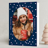 "snowy dots" - Holiday Cards in Navy by Sumak Studio - Folded Card