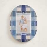 "cozy checked plaid" - Holiday Cards in Blueberry by Carrie Moradi - Front