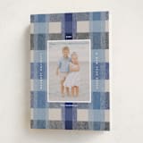 "cozy checked plaid" - Holiday Cards in Blueberry by Carrie Moradi - Folded Card