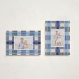 "cozy checked plaid" - Holiday Cards in Blueberry by Carrie Moradi - Photo Orientation Options