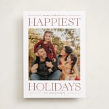 "Modern Editorial" - Holiday Cards in Cranberry by Ekko Studio - Front