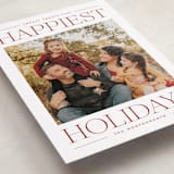 "Modern Editorial" - Holiday Cards in Cranberry by Ekko Studio - Detail
