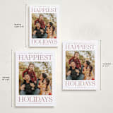 "Modern Editorial" - Holiday Cards in Cranberry by Ekko Studio - Formats Available