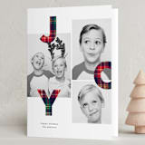 "Tartan Joy" - Holiday Cards in Ruby by Erin Deegan - Folded Card