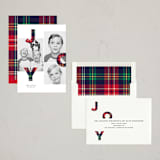"Tartan Joy" - Holiday Cards in Ruby by Erin Deegan - Assembled