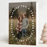 "Holly Jolly and Merry" - Holiday Cards in Marshmallow by Angela Garrick - Folded Card