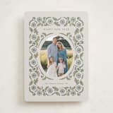"heritage wrap" - Holiday Cards in Cottage Blue by Jen Owens - Front