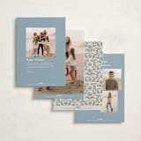"heritage wrap" - Holiday Cards in Cottage Blue by Jen Owens - Back of Card Options