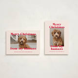 "Happy Howlidays" - Holiday Cards in Cherry by Annie Clark - Photo Orientation Options