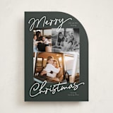 "Scripted Trio" - Holiday Cards in Evergreen by Pixel and Hank - Front