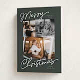 "Scripted Trio" - Holiday Cards in Evergreen by Pixel and Hank - Folded Card