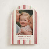 "Painted Lines" - Holiday Cards in Berry by Christy Hy Lee - Front