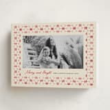"poinsettia tile" - Holiday Cards in Candy Cane by Kanika Mathur - Folded Card