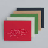 "Groovy Stripe" - Holiday Cards in Avocado by 2birdstone - Premium Envelope Options