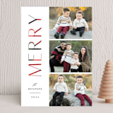 "Merry Brightly" - Holiday Cards in Peppermint by Jen Banks - Front