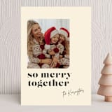 "Colorblock Merry" - Holiday Cards in Coal by Ashley Iwafuchi - Front