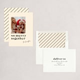 "Colorblock Merry" - Holiday Cards in Coal by Ashley Iwafuchi - Assembled