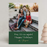 "Us Again" - Holiday Cards in Pine by Robert and Stella - Front