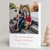 "Us Again" - Holiday Cards in Snow by Robert and Stella - Folded Card