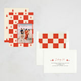 "Checkered Trees" - Holiday Cards in Cherry by Anna Elder - Assembled