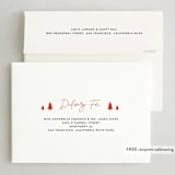 "Checkered Trees" - Holiday Cards in Cherry by Anna Elder - FREE Recipient Addressing