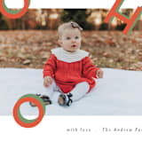 "Triple Ho" - Holiday Cards in Peppermint by Geraldine Sales - Detail