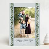 "evergreen garlands" - Holiday Cards in Winter Sky by Rebecca Durflinger - Front