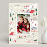 "happy wintry village" - Holiday Cards in Stocking by Grae - Front