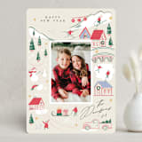 "happy wintry village" - Holiday Cards in Stocking by Grae - Front